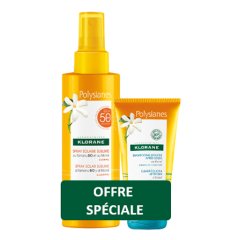 Klorane Les Polysianes Kit Solare Spray Solare 200ml + Shampoo Doccia Monoi 75ml